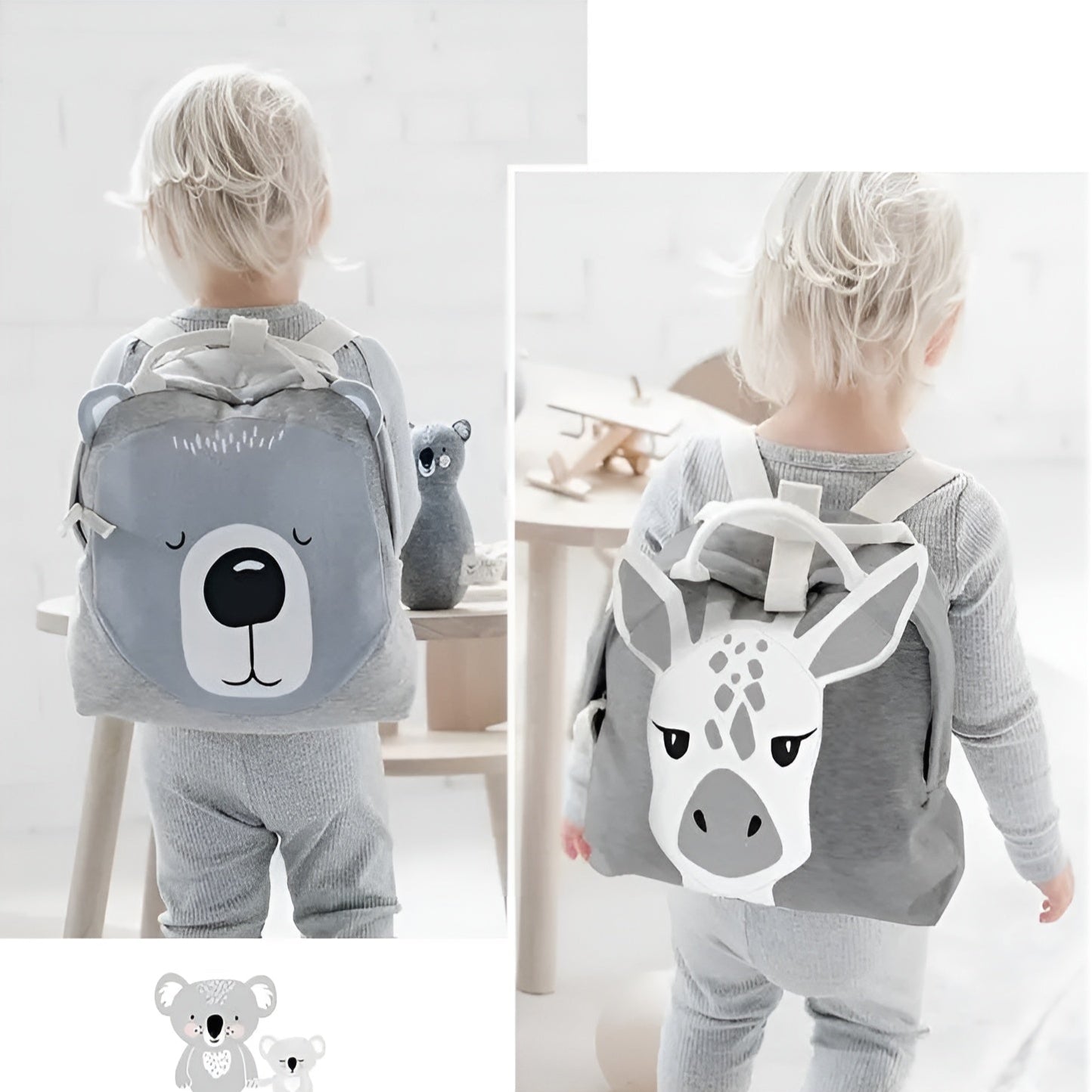 Barnryggsäck med Djurmotiv – Minimalistisk Nordisk Design