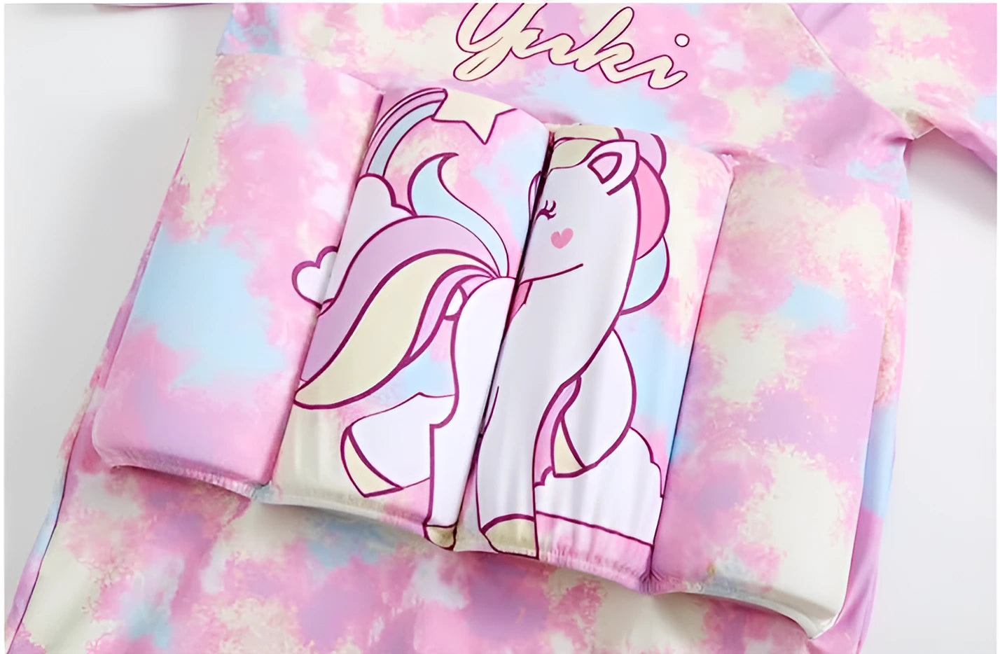 Flytande Baddräkt för Barn Rosa Pastel Unicorn