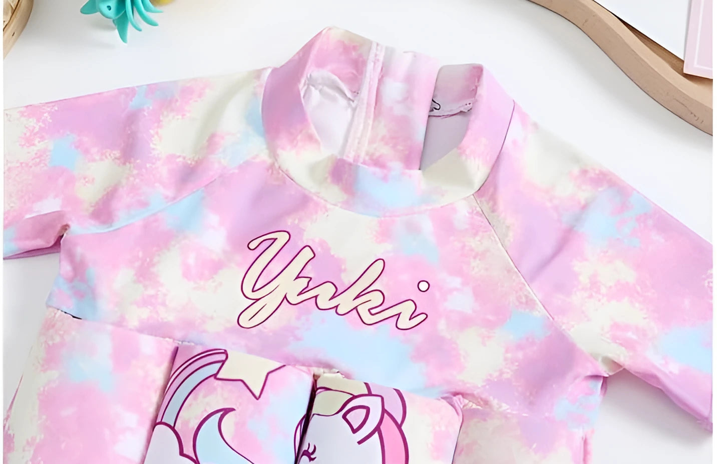 Flytande Baddräkt för Barn Rosa Pastel Unicorn