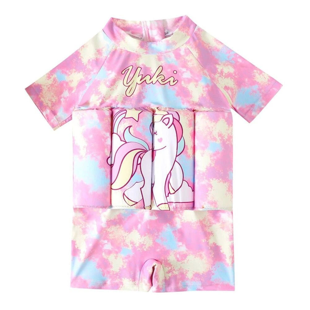 Flytande Baddräkt för Barn Rosa Pastel Unicorn