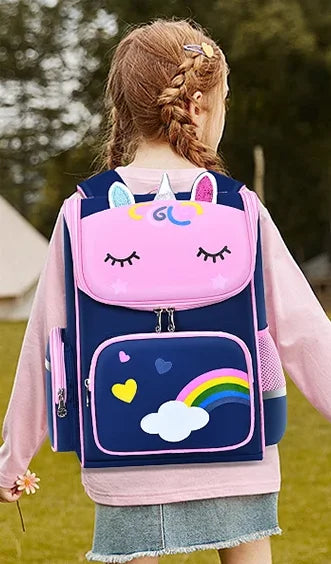 Rosa Unicorn Ryggsäck för Barn – Lätt & Vattentät Skolväska