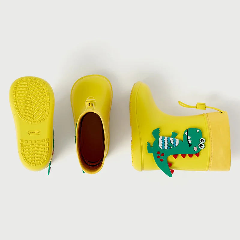 Dino Gummistövlar 3D Design - Gul, Grön, Rosa