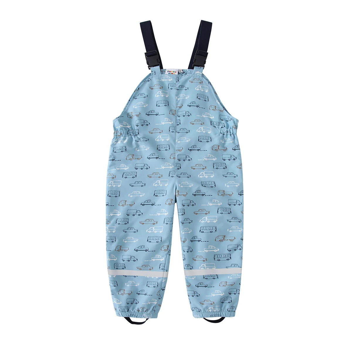 Regnkläder Set för Barn - Ljusblå med Bilar