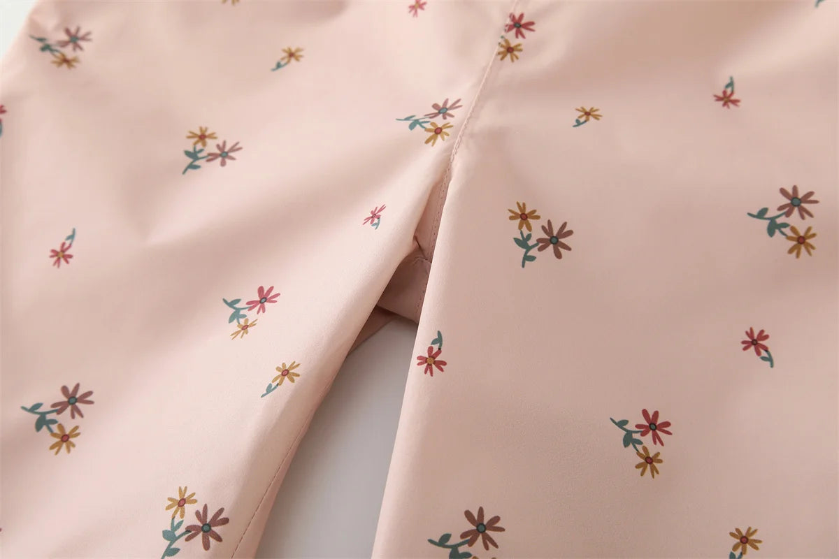 Regnkläder Set för Barn - Rosa och Blommig