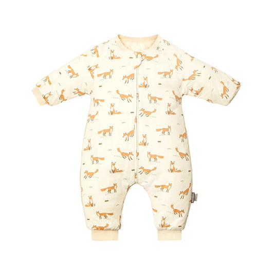 Vinter sovpåse för barn med delbara ben och räv mönster