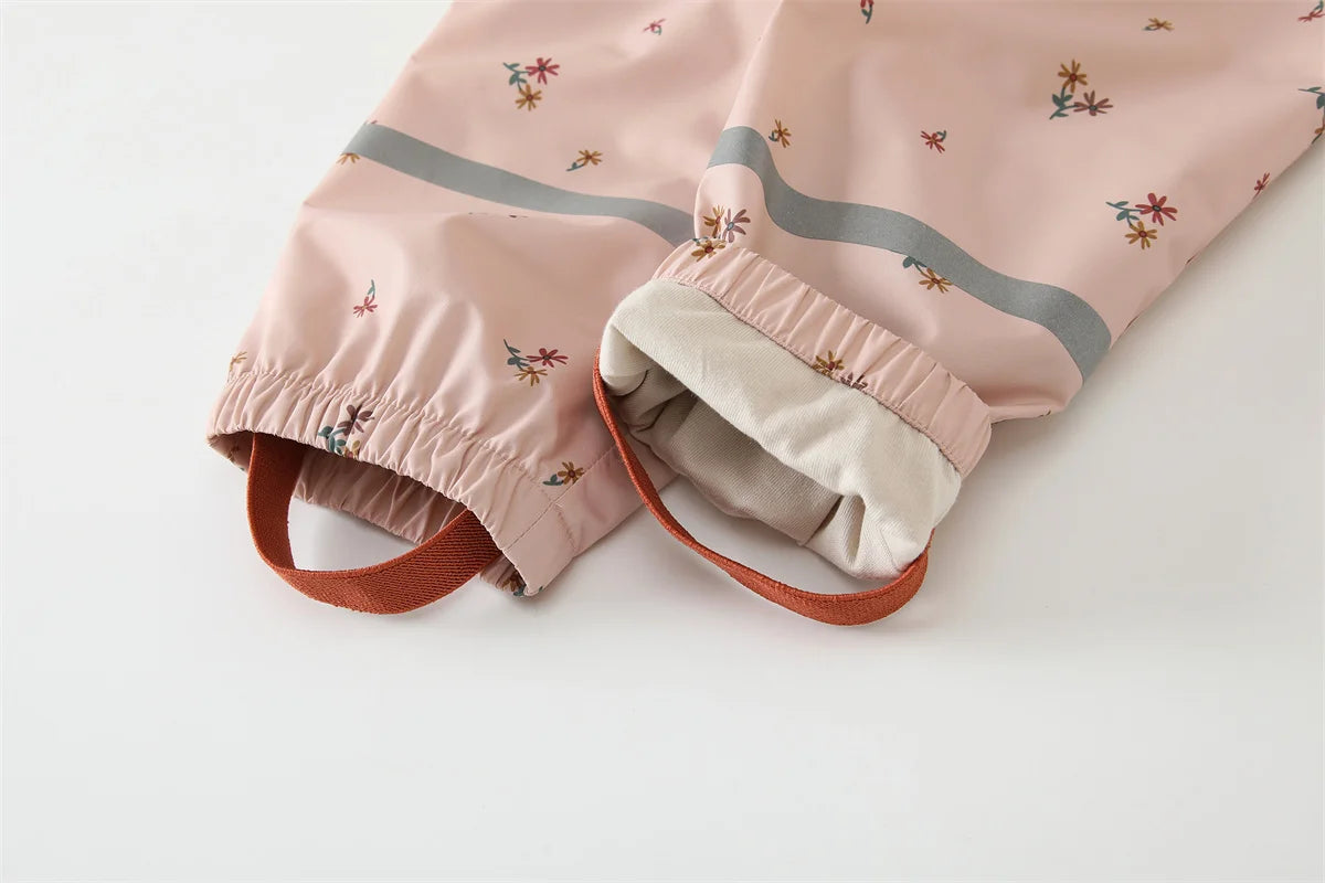 Regnkläder Set för Barn - Rosa och Blommig