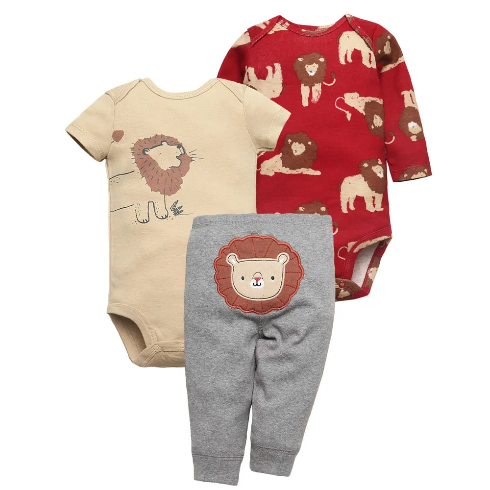 Röd Söt lejon body och byxor för baby