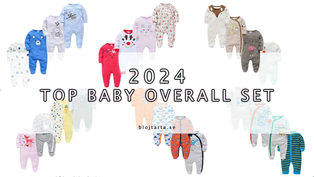 Top baby overall set for 2024, multiple sets of overall sets for toddlers, baby rompers för barn och nyfödda. 0-12 månader storlek baby overall, i olika färger och motiv såsom djur, abstrakta mönster, skog, prickar och randiga overaller..