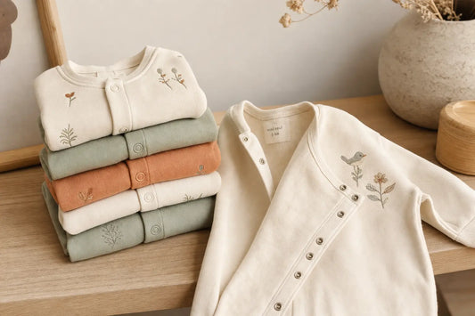 Babyoveraller 2026 — mjuka rompers i naturmaterial