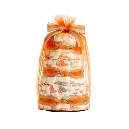 Orange blöjtårta färdig