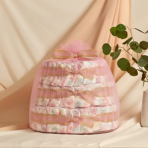 Rosa Guldig Blöjtårta i Lyxig Design