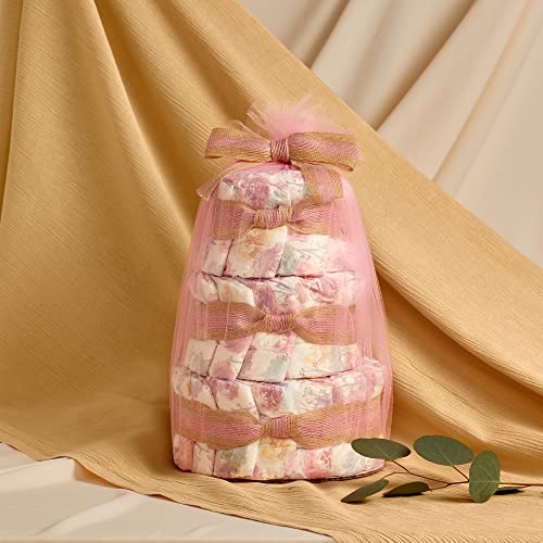 Rosa och Guld Blöjtårta från The Honest Company - Perfekt för Babyshower, Nyfödda,