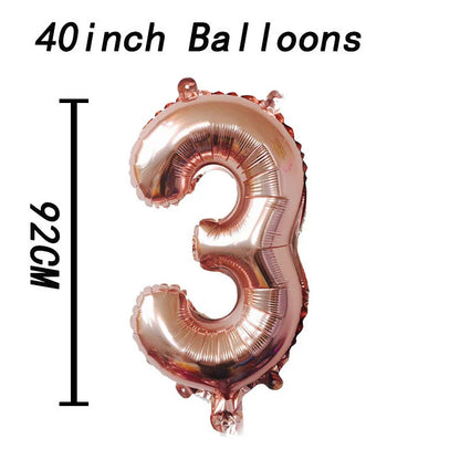 Sifferballonger Roséguld Folie till Babyshower och Födelsedagar