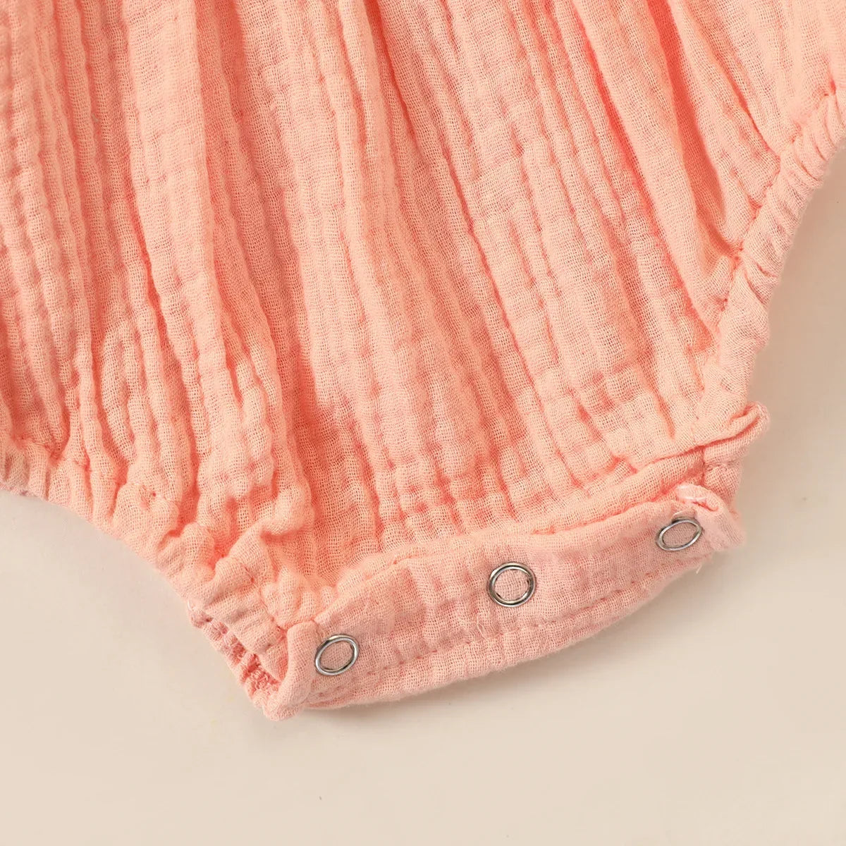Undre delen med knappar av Rosa muslin baby romper och hårband - Sommar nyfödda kläder
