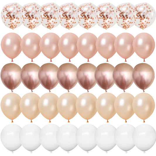 Roséguld Ballonger för Chic Baby Shower och Födelsedagsdekorationer
