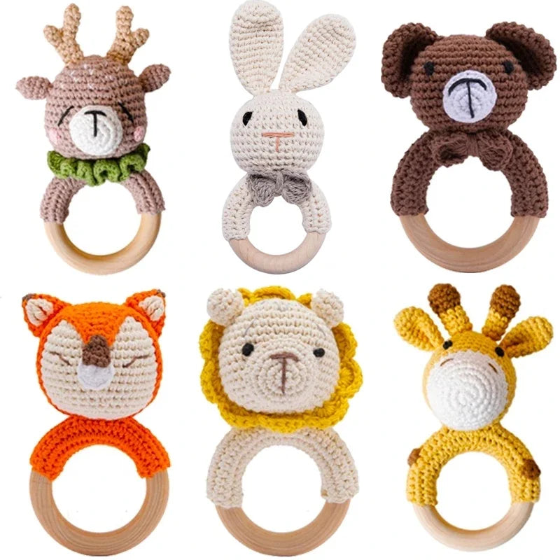 Virkad Älg Baby Bitring med Skallra