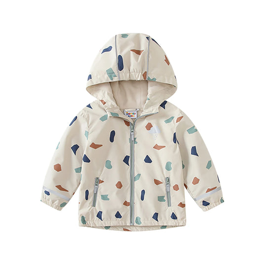 Fleecefodrat Regnjacka Beige Prickig