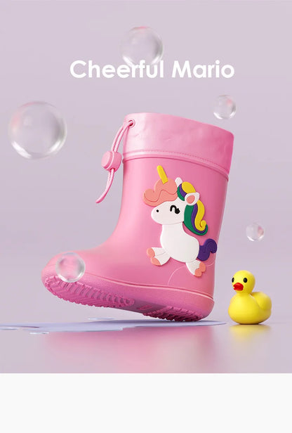 Dino Gummistövlar 3D Design - Gul, Grön, Rosa