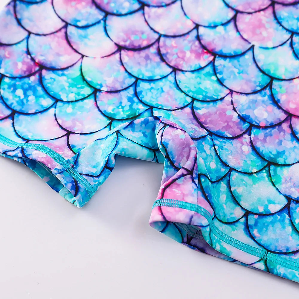 Lila Mermaid Baddräkt för Barn - Långärmad