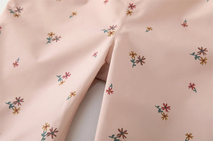 Regnkläder Set för Barn - Rosa och Blommig