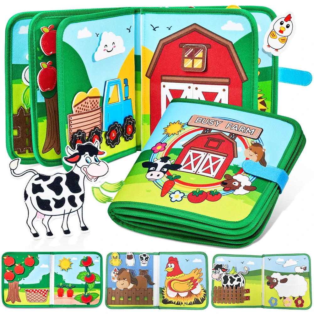 Babybok i Tyg med Giraff – Montessori Leksak för Småbarn