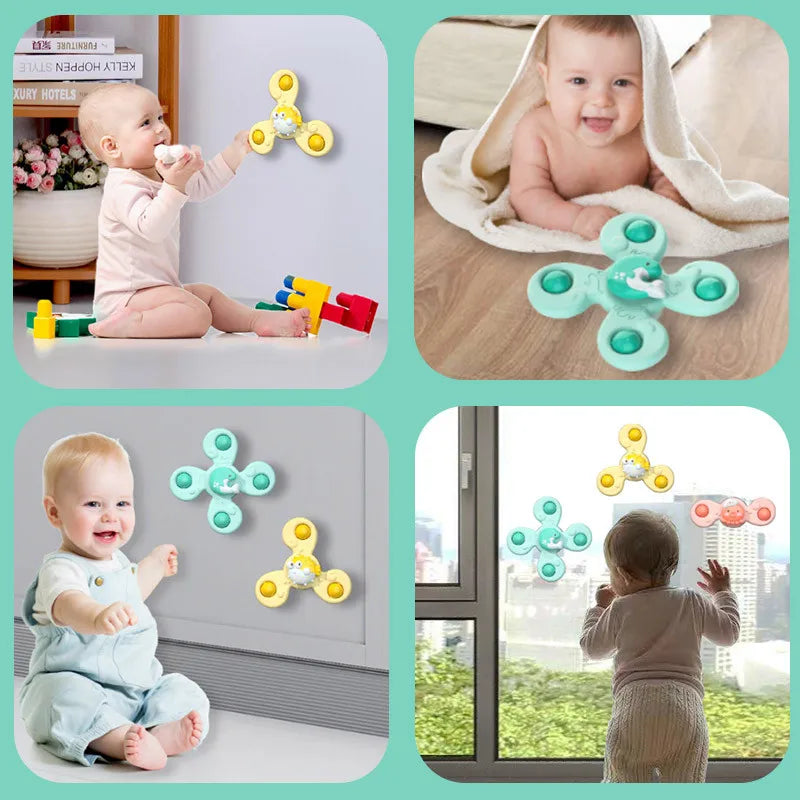Lärorikt Badleksaksset med Sugkoppar och Spinner för Barn