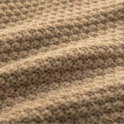 Handstickad Beige Baby Cardigan Ull Kofta