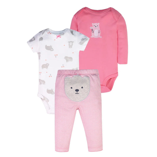 Babykläder set med björnmotiv - 3 delar