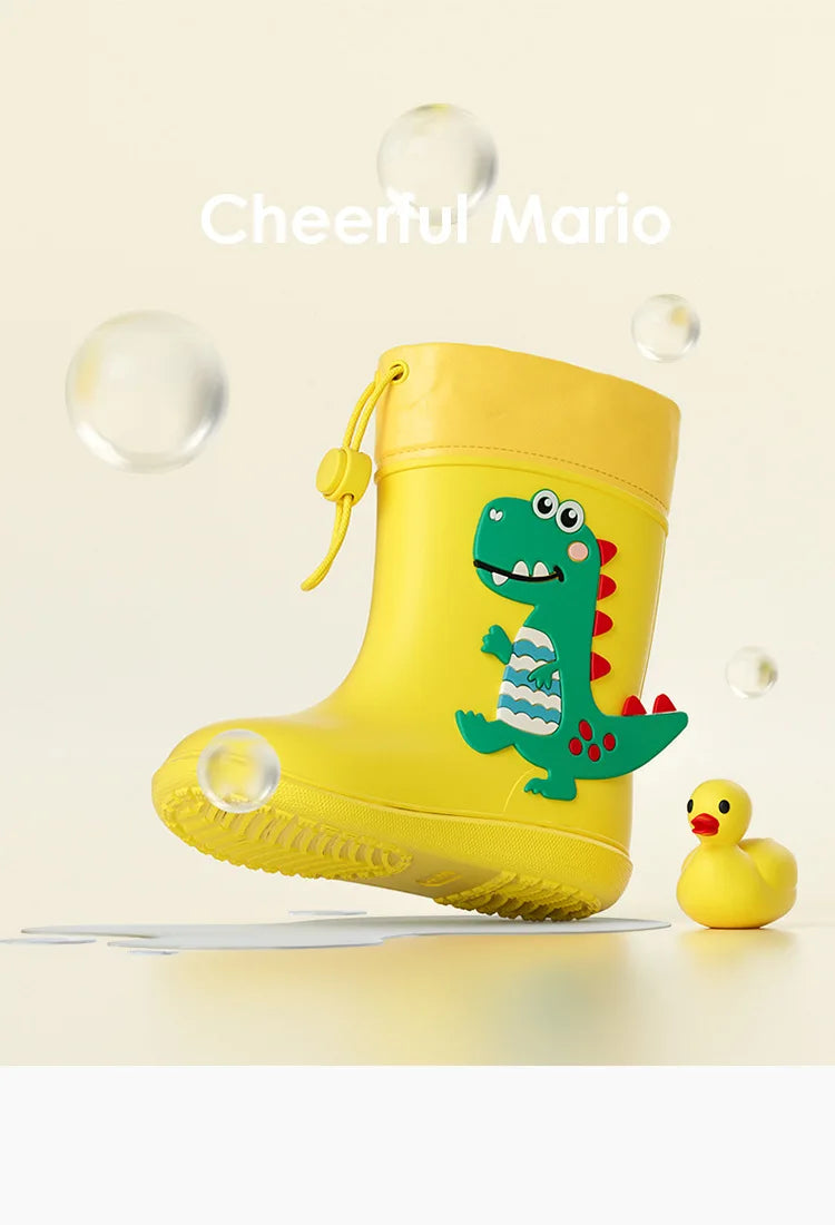 Dino Gummistövlar 3D Design - Gul, Grön, Rosa