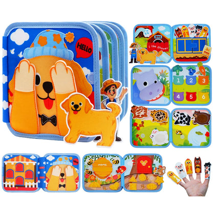 Babybok i Tyg med Giraff – Montessori Leksak för Småbarn