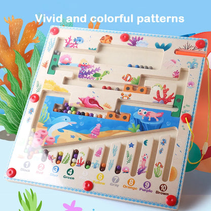 Montessori Havstema Trä Labyrint Leksak