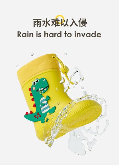 Dino Gummistövlar 3D Design - Gul, Grön, Rosa