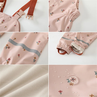 Regnkläder Set för Barn - Rosa och Blommig