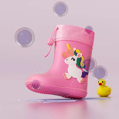 Dino Gummistövlar 3D Design - Gul, Grön, Rosa
