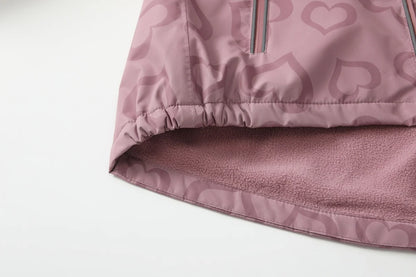 Regnkläder Set för Barn - Rosa med Hjärtan