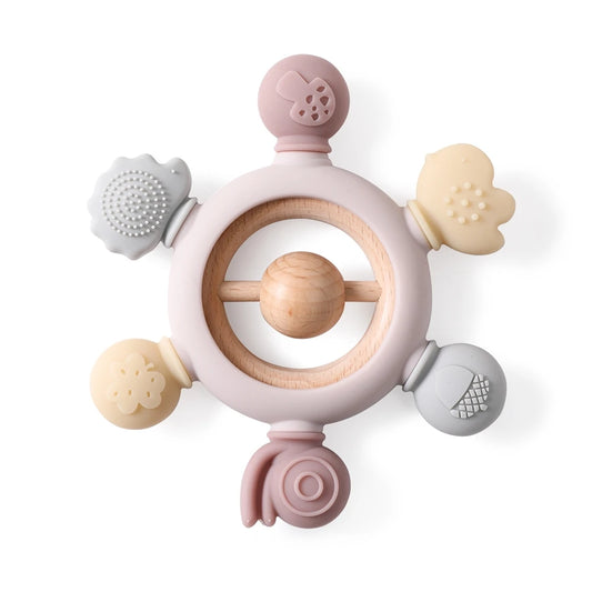 Ekologisk rosa träbitring och skallra