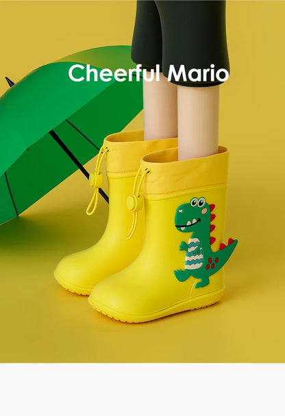 Dino Gummistövlar 3D Design - Gul, Grön, Rosa