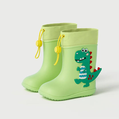 Dino Gummistövlar 3D Design - Gul, Grön, Rosa