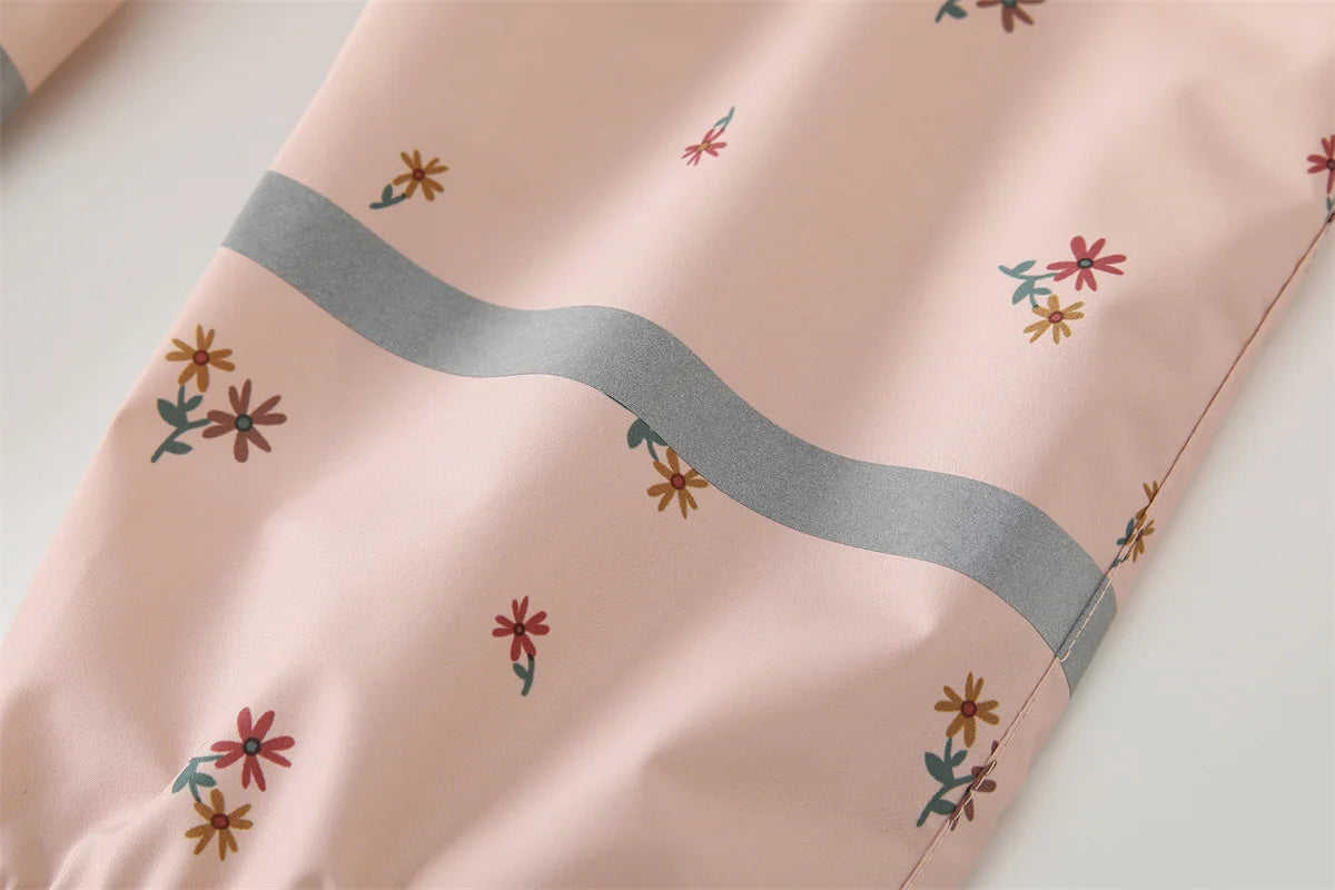 Regnkläder Set för Barn - Rosa och Blommig