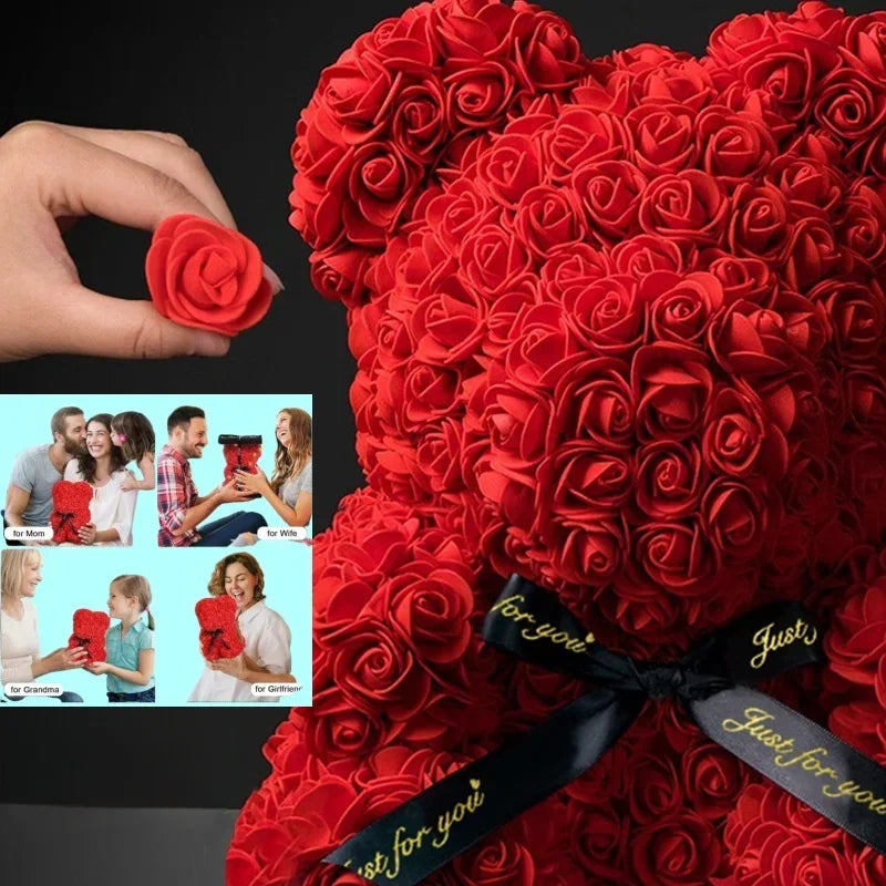 Rosnalle Teddy | Dekorativ Nalle av Eviga Rosor