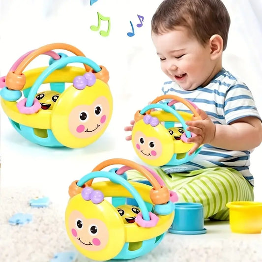 Flexibel och böjbar boll med skallra för babyutveckling