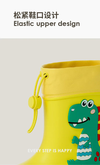 Dino Gummistövlar 3D Design - Gul, Grön, Rosa