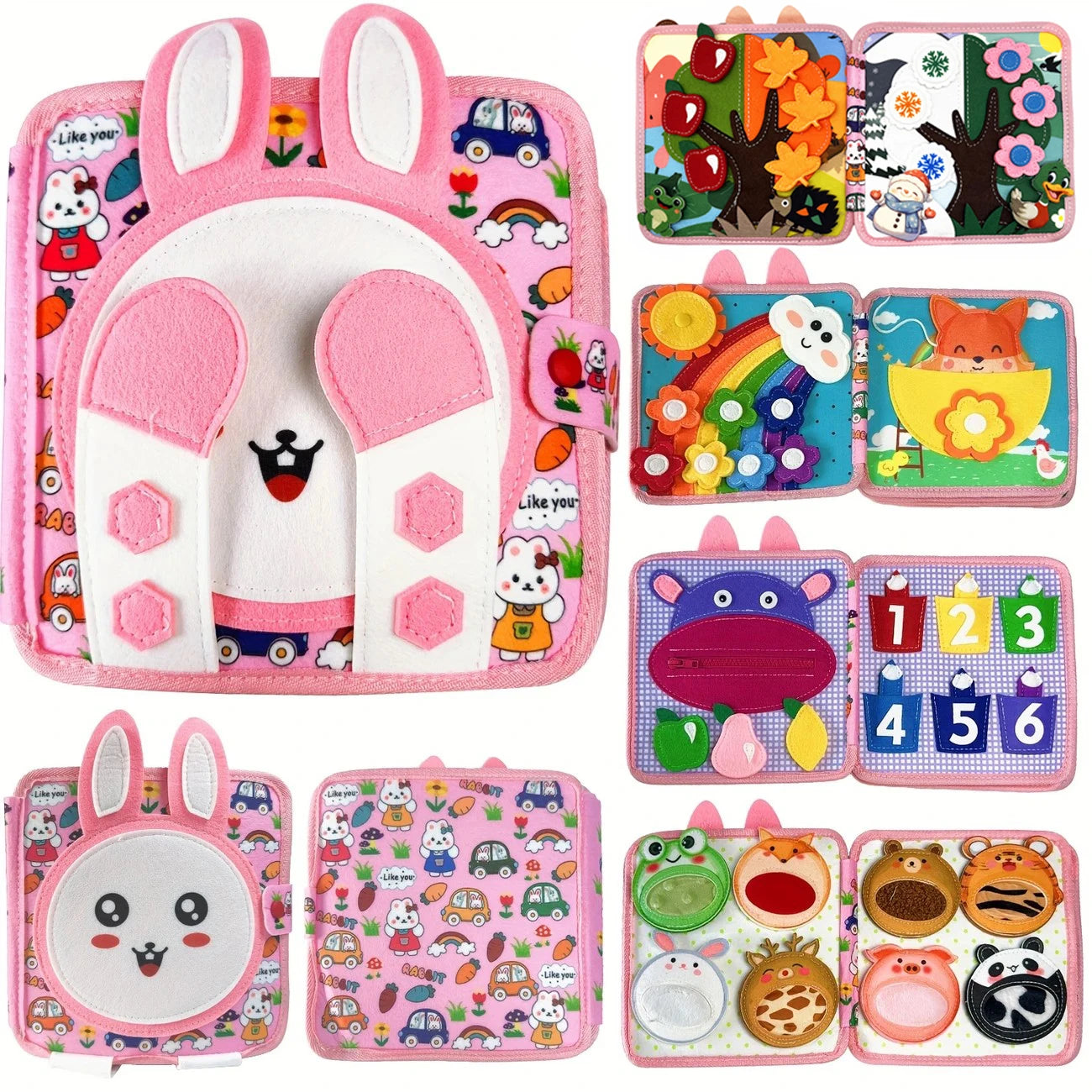 Babybok i Tyg med Giraff – Montessori Leksak för Småbarn