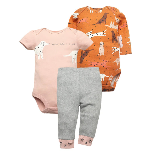 Babykläder set med hundmotiv - 3 delar