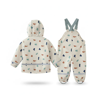 Regnkläder Set för Barn - Beige och Prickig